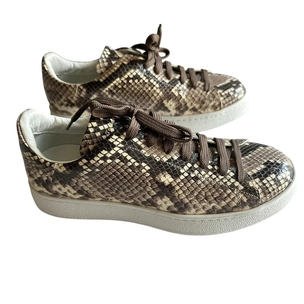To Boot New York Adam Derrick Python Leather Sneakers Kelly Africa  Women Size 8
